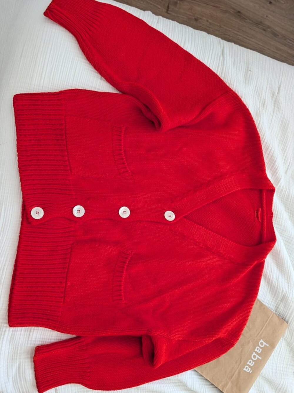 Babaa No. 16 Cardigan in Summer Flame (Red) - Picture 3 of 16